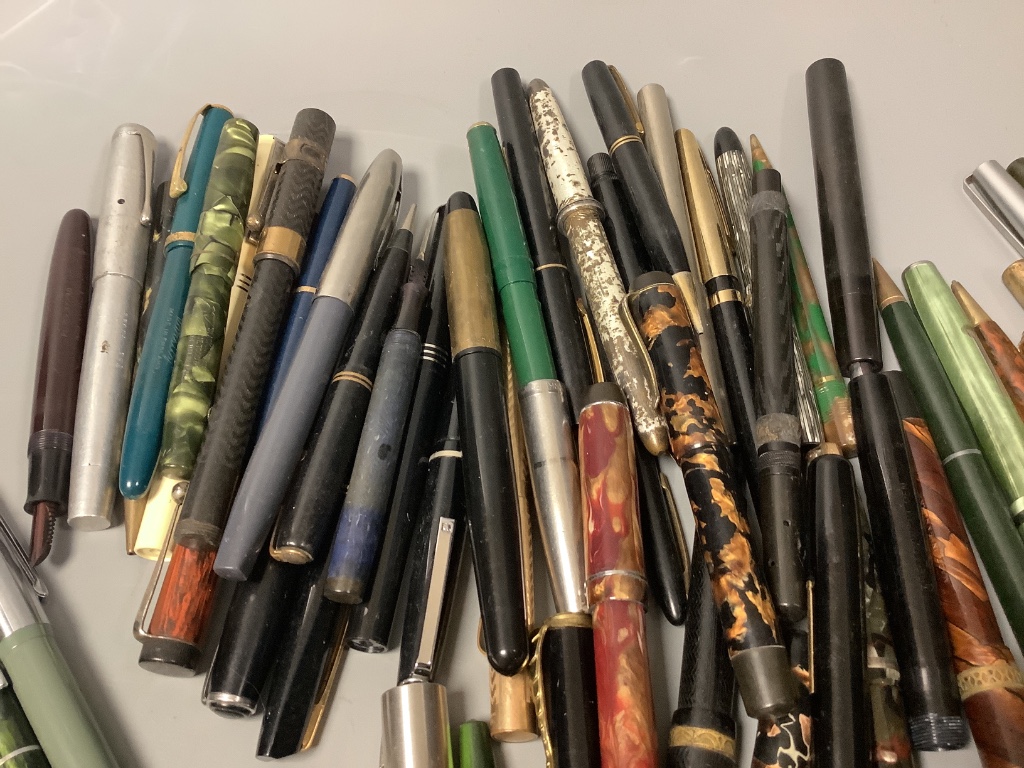 A quantity of various fountain pens